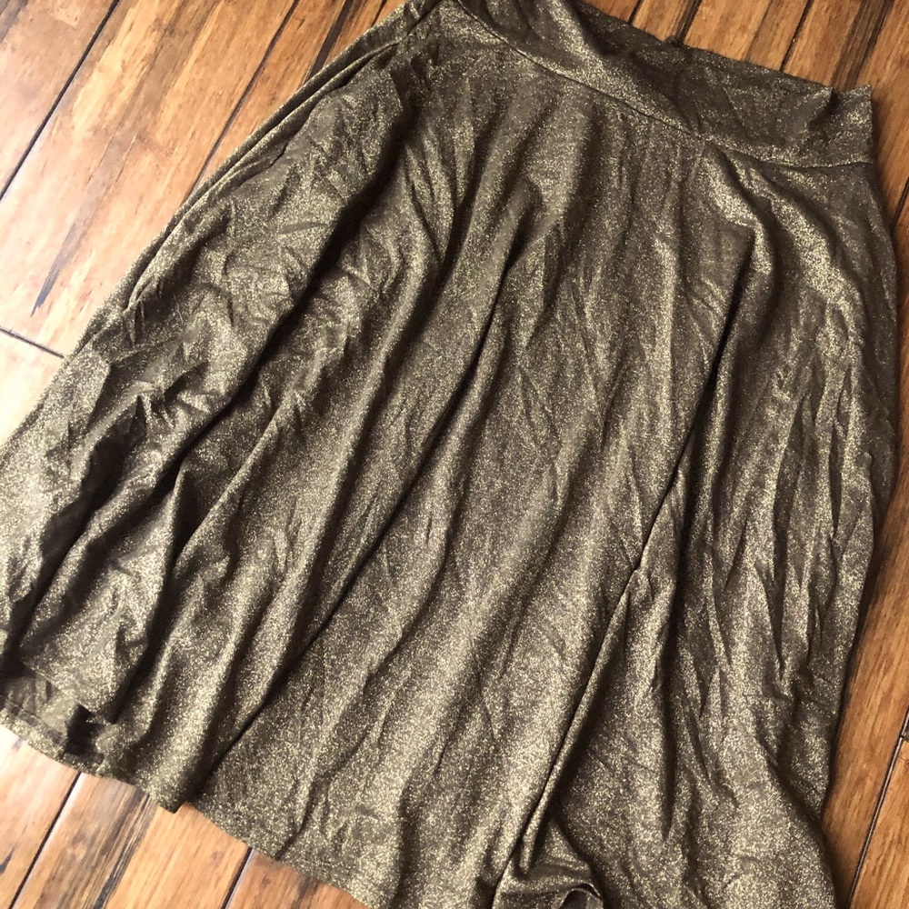 Gold glitter metallic skirt